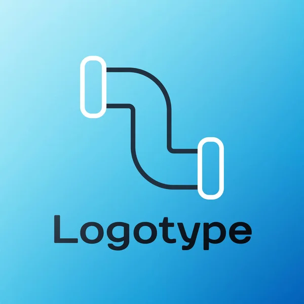 Linje Industri Metalliska Röret Ikon Isolerad Blå Bakgrund Rörledningsdelar Olika — Stock vektor