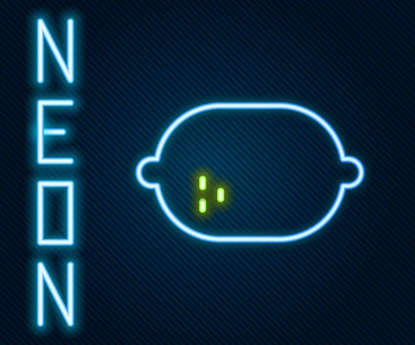 Zářící Neonová Čára Ikona Citrónu Izolovaná Černém Pozadí Barevný Koncept — Stockový vektor