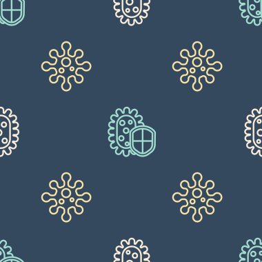 Virüs hattını ve Kalkan 'ı virüse karşı kusursuz bir kalıba sokun. Vektör.