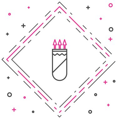 Beyaz arkaplanda ok simgesi olan satır titreşimleri. Renkli taslak konsepti. Vektör İllüstrasyonu.