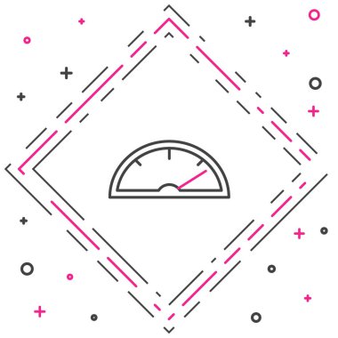 Hız göstergesi simgesi beyaz arkaplanda izole edildi. Renkli taslak konsepti. Vektör İllüstrasyonu.