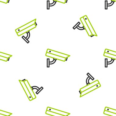 Hat güvenlik kamerası simgesi beyaz arka planda izole edilmiş kusursuz desen. Vektör İllüstrasyonu.