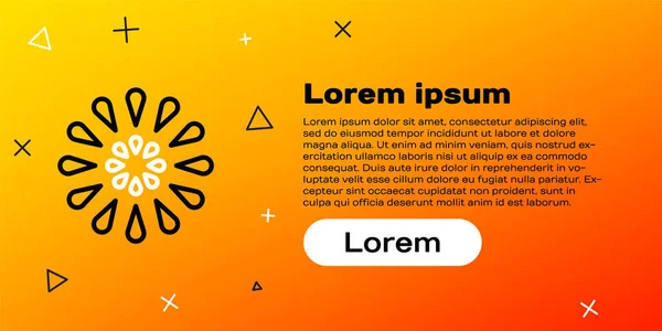 Line Firework Symbol Isoliert Auf Gelbem Hintergrund Konzept Der Spaßparty — Stockvektor