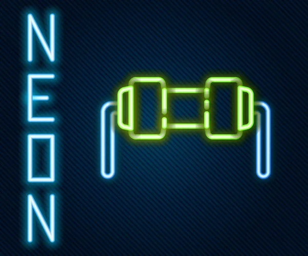 Brillante Línea Neón Resistor Electricidad Icono Aislado Sobre Fondo Negro — Archivo Imágenes Vectoriales