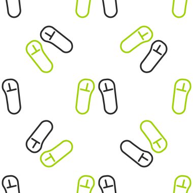 Çizgi Terliği simgesi beyaz arkaplanda izole edilmiş kusursuz desen. Parmak arası terlik işareti. Vektör İllüstrasyonu.