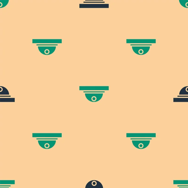 Icono Del Sensor Movimiento Verde Negro Aislado Patrón Sin Costuras — Vector de stock