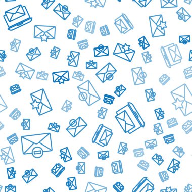 Satır Sil zarfı, zarflı dizüstü bilgisayar ve yıldızlı zarf pürüzsüz desenli. Vektör.