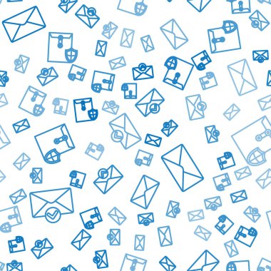 Zarf ve İşaretleme, Zarf ve Zarf 'ı kusursuz desenli kalkan ile ayarlayın. Vektör.