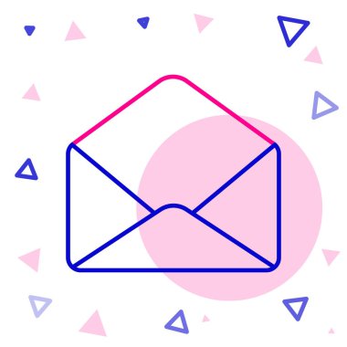 Satır Zarfı simgesi beyaz arkaplanda izole edildi. E- posta mektup sembolü. Renkli taslak konsepti. Vektör İllüstrasyonu.