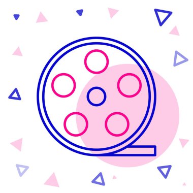 Çizgi film makarası simgesi beyaz arkaplanda izole edildi. Renkli taslak konsepti. Vektör İllüstrasyonu.