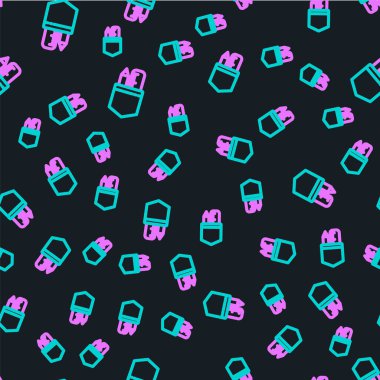 Çizgiyi aşan cetvel ve kalem simgesi siyah arkaplanda izole edilmiş pürüzsüz desen. Düz sembol. Çizim ve eğitim araçları. Vektör İllüstrasyonu.