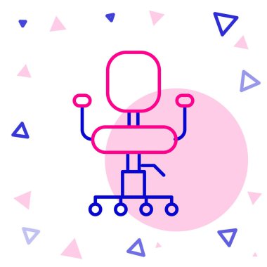 Beyaz arkaplanda çizgi ofis koltuğu simgesi izole edildi. Renkli taslak konsepti. Vektör İllüstrasyonu.