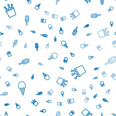 Dondurmayı waffle külahına, tavuk budu paketine ve pürüzsüz desene ayarla. Vektör.