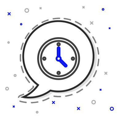 Beyaz arkaplanda hızlı dağıtım simgesi izole edildi. Zamanında servis, hareket halindeki kronometre, son teslim tarihi konsepti, saat hızı. Renkli taslak konsepti. Vektör İllüstrasyonu