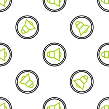 Satır Sözcüsü sesi, ses sembolü, medya müzik simgesi beyaz arkaplanda izole edilmiş kusursuz desen. Vektör İllüstrasyonu