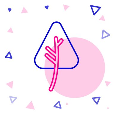 Çizgi Yaprak simgesi beyaz arkaplanda izole edildi. İşaret bırakıyor. Taze doğal ürün sembolü. Renkli taslak konsepti. Vektör İllüstrasyonu