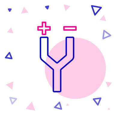 Elektrik hattı kablo simgesi beyaz arkaplanda izole edildi. Renkli taslak konsepti. Vektör İllüstrasyonu