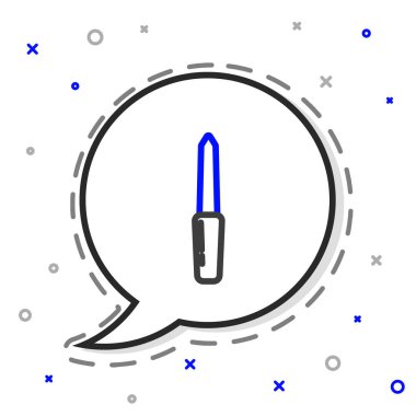 Beyaz arkaplanda çizgi tırnak dosya simgesi izole edildi. Manikür aleti. Renkli taslak konsepti. Vektör İllüstrasyonu