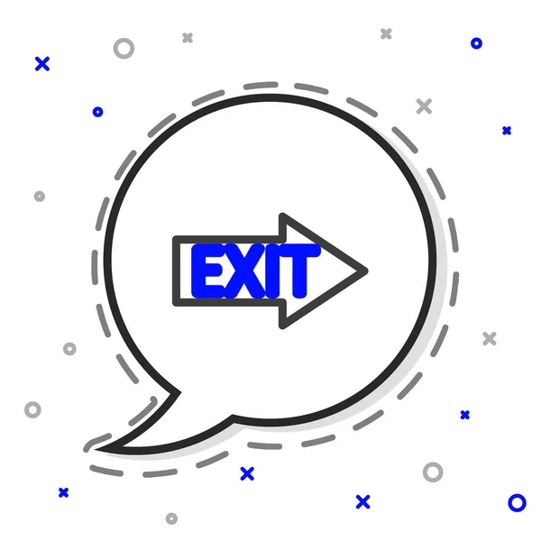 Line Fire exit ikon elszigetelt fehér háttérrel. Tűzriadó ikon. Színes vázlat koncepció. Vektorillusztráció — Stock Vector