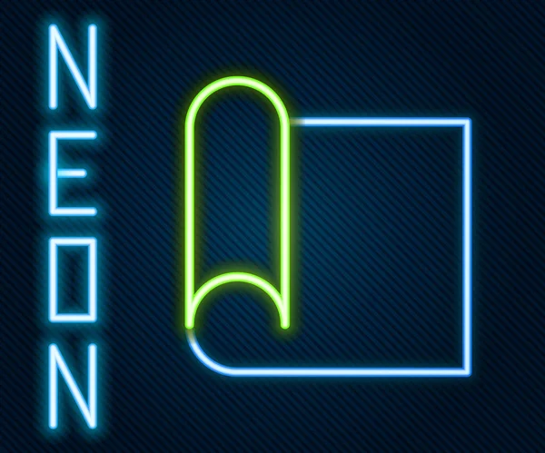 Glödande neon line Graphing papper för ingenjörsikonen isolerad på svart bakgrund. Färgstarkt skisskoncept. Vektor Illustration — Stock vektor