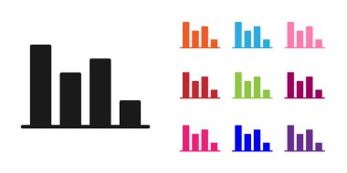 Beyaz arkaplanda siyah pasta grafiği ikonu izole edildi. Diyagram çizelgesi. Simgeleri renklendirin. Vektör İllüstrasyonu
