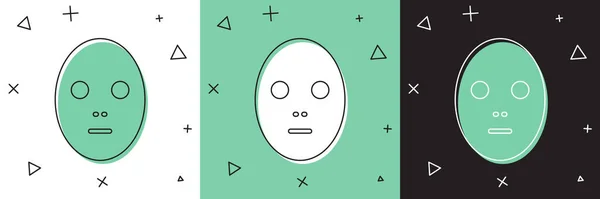 Set masque cosmétique visage icône isolée sur fond blanc et vert, noir. Cosmétologie, médecine et soins de santé. Illustration vectorielle — Image vectorielle