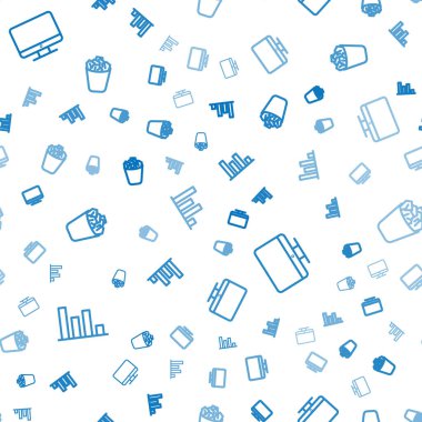 Satır çizelgesi bilgisini, bilgisayar monitörü ekranını ve tam çöp kutusunu pürüzsüz desen üzerine ayarla. Vektör