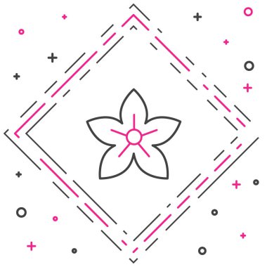 Nilüfer çiçeği simgesi beyaz arkaplanda izole edildi. Renkli taslak konsepti. Vektör İllüstrasyonu.