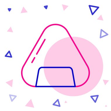 Suşi simgesi beyaz arkaplanda izole edildi. Geleneksel Japon yemekleri. Renkli taslak konsepti. Vektör İllüstrasyonu.