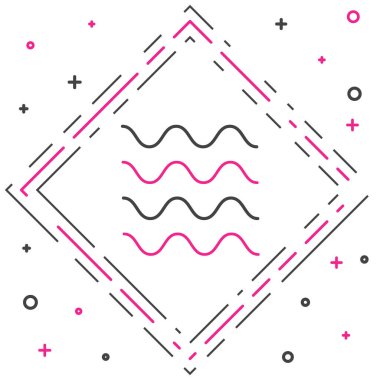 Beyaz arkaplanda çizgi dalga simgesi izole edildi. Renkli taslak konsepti. Vektör İllüstrasyonu.