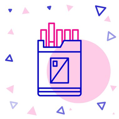 Hat Açık sigara paketi simgesi beyaz arkaplanda izole edildi. Sigara paketleri. Renkli taslak konsepti. Vektör İllüstrasyonu.