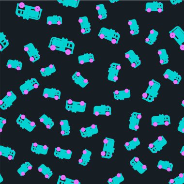 İtfaiye aracı simgesi siyah arka planda izole edilmiş. İtfaiye. İtfaiyeciler acil durum aracı. Vektör İllüstrasyonu.