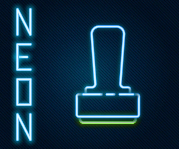 Ikon Stempel Neon Yang Bersinar Terisolasi Pada Latar Belakang Hitam - Stok Vektor