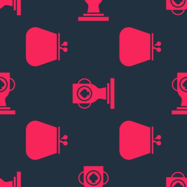 Cüzdan ve Kumarhane poker kupasını kusursuz desenlere ayarlayın. Vektör.