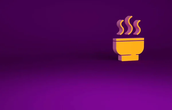 Ікона Традиційної Китайської Чайної Церемонії Ізольована Фіолетовому Тлі Чай Чашкою — стокове фото