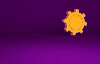 Portakal yağı ve gaz endüstriyel yapı ikonu mor arka planda izole edildi. Minimalizm kavramı. 3d illüstrasyon 3B canlandırma.