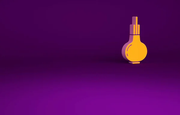 Icona Cipolla Arancione Isolata Sfondo Viola Concetto Minimalista Illustrazione Rendering — Foto Stock