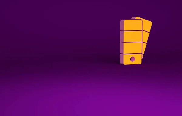 Icono Paleta Naranja Aislado Sobre Fondo Púrpura Concepto Minimalista Ilustración — Foto de Stock