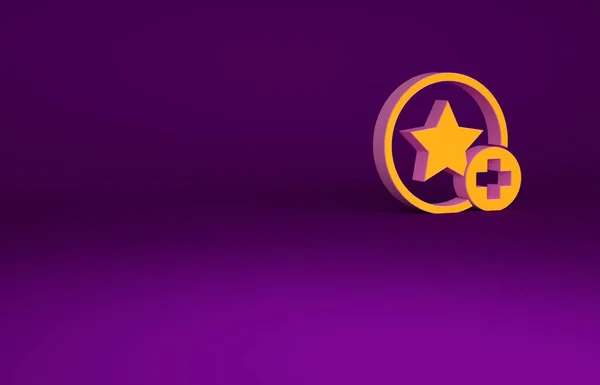 Ícone Orange Star Isolado Fundo Roxo Favorito Melhor Classificação Símbolo — Fotografia de Stock