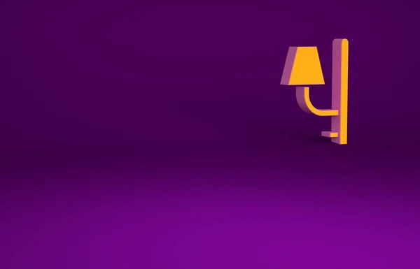 Icono Aplique Pared Naranja Aislado Sobre Fondo Púrpura Luz Lámpara —  Fotos de Stock