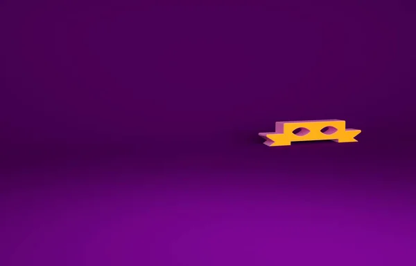オレンジ紫色の背景に隔離された泥棒アイマスクアイコン 最小限の概念 3Dイラスト3Dレンダリング — ストック写真