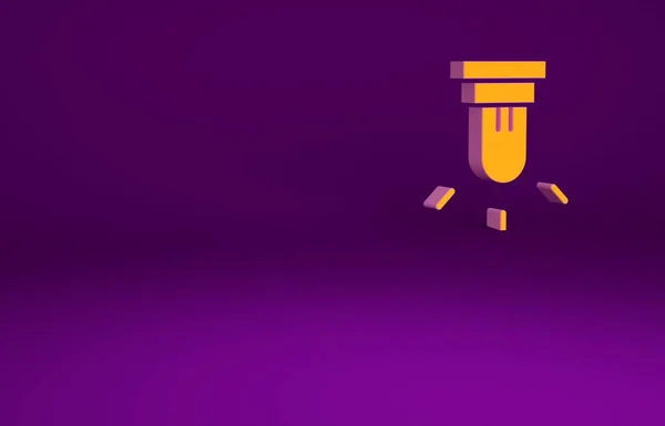 Ікона Індикатора Помаранчевого Руху Ізольована Фіолетовому Фоні Концепція Мінімалізму Рендеринг — стокове фото