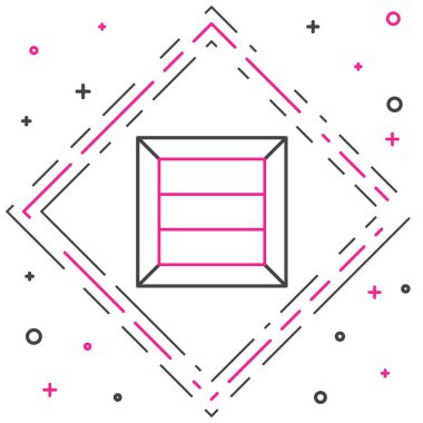 Tahta kutu simgesi beyaz arkaplanda izole edildi. Renkli taslak konsepti. Vektör İllüstrasyonu.