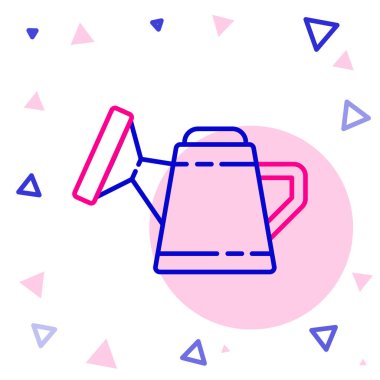 Çizgi Sulama kutusu simgesi beyaz arkaplanda izole edildi. Sulama sembolü. Renkli taslak konsepti. Vektör İllüstrasyonu.