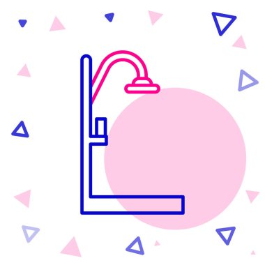 Beyaz arkaplanda çizgi duş simgesi izole edildi. Renkli taslak konsepti. Vektör İllüstrasyonu.