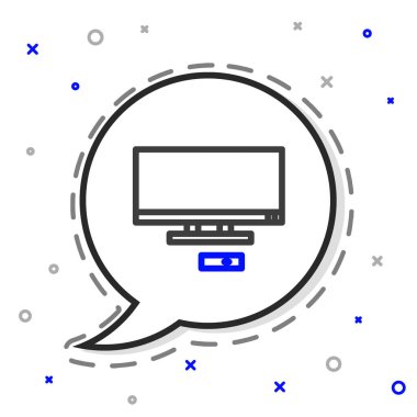 Akıllı TV simgesi beyaz arkaplanda izole edildi. Televizyon tabelası. Renkli taslak konsepti. Vektör İllüstrasyonu.