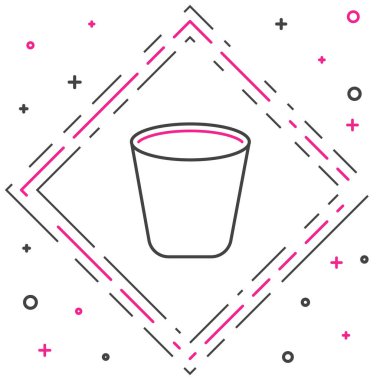 Çöp kutusu simgesi beyaz arkaplanda izole edildi. Çöp kutusu tabelası. Sepet simgesini geri dönüştür. Ofis çöpü ikonu. Renkli taslak konsepti. Vektör İllüstrasyonu.