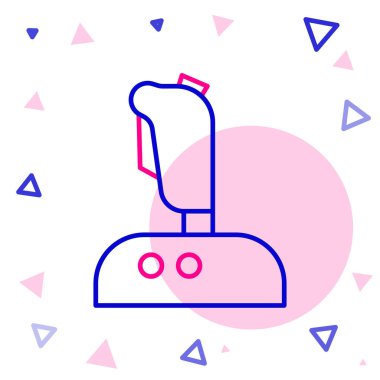 Oyun makinesi simgesi için Line Joystick beyaz arkaplanda izole edildi. Joystick oyun alanı. Renkli taslak konsepti. Vektör İllüstrasyonu.