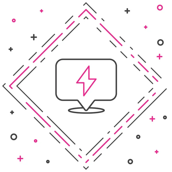 Line Lightning Bolt Symbol Isoliert Auf Weißem Hintergrund Flash Symbol — Stockvektor