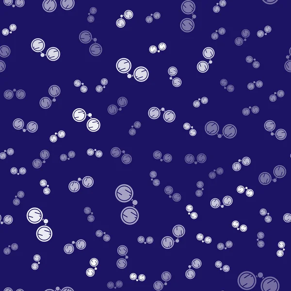 Beyaz Dürbün simgesi mavi arka planda izole edilmiş. Yazılım işareti bul. Casus ekipman sembolü. Vektör İllüstrasyonu.